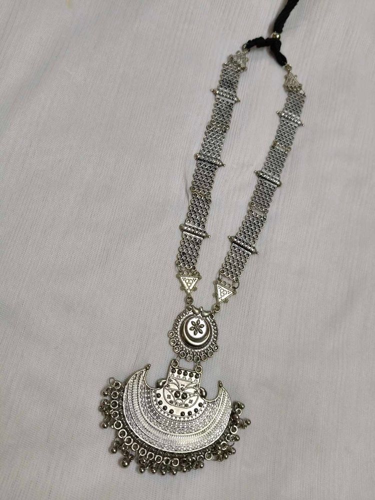 Oxidised Long Jewellery Set With Earrings ❤️