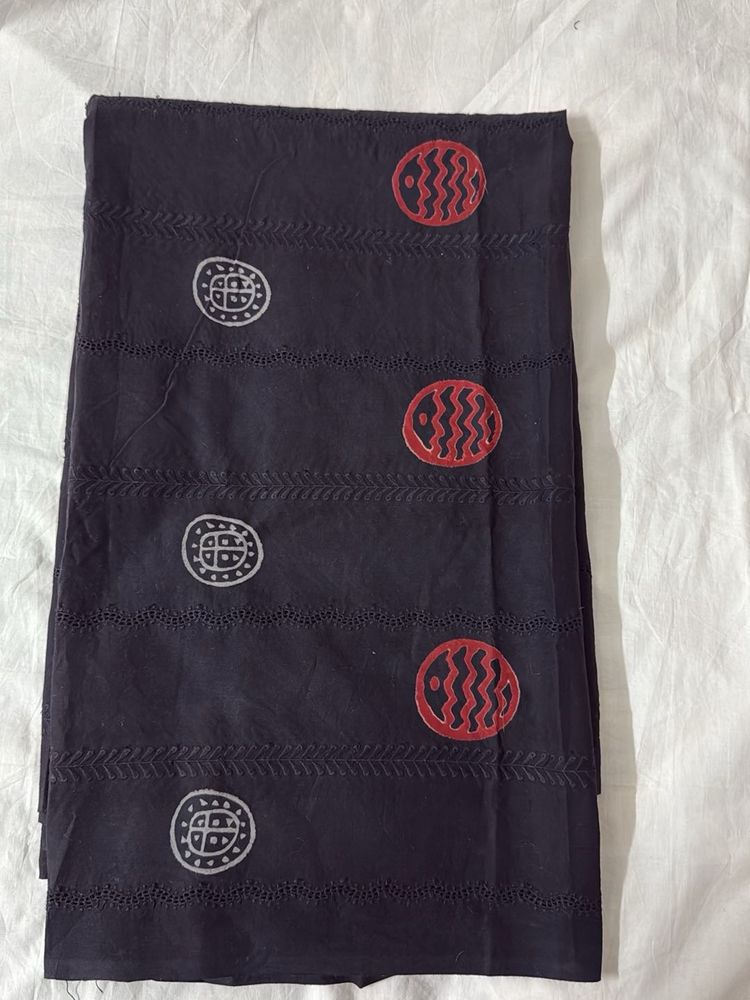 Hakoba/Schiffli Block Printed Fabric