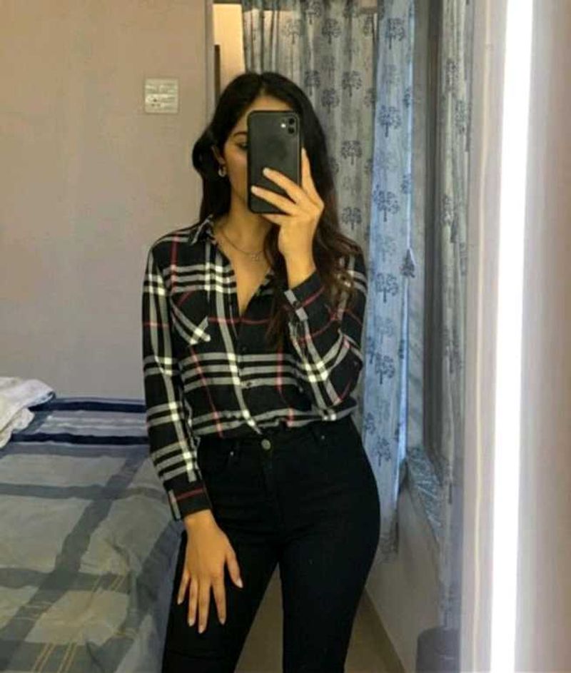 Black Checked Top(Women’s)