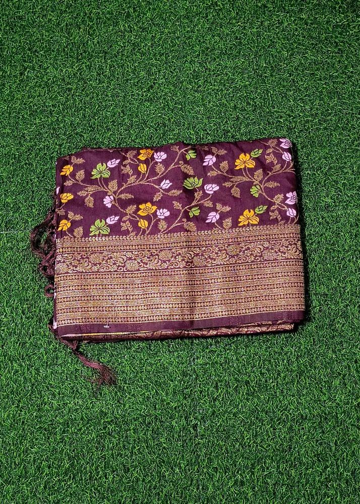 Pasmina Khaddi Saree - Dark Purple