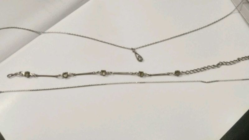 pendant, chain and bracelets