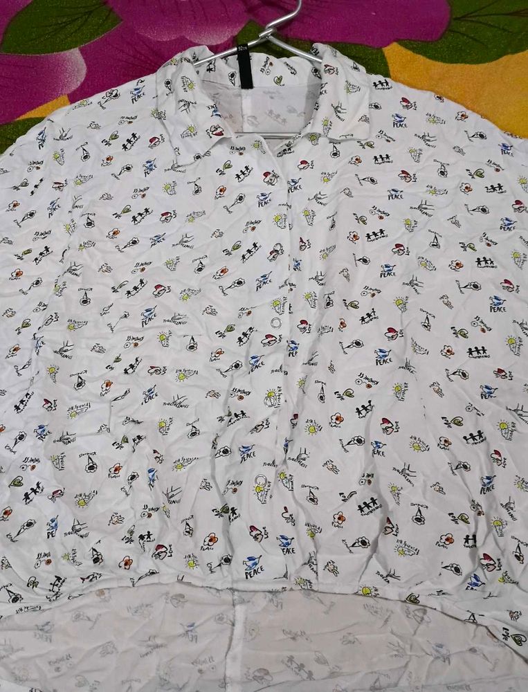 Patterned Button-Down Shirt