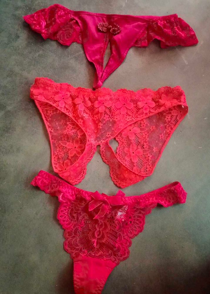 Sexy Hot Red Lingerie 3 Set