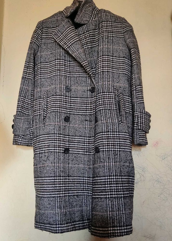 🧥Checked Overcoat..🎀