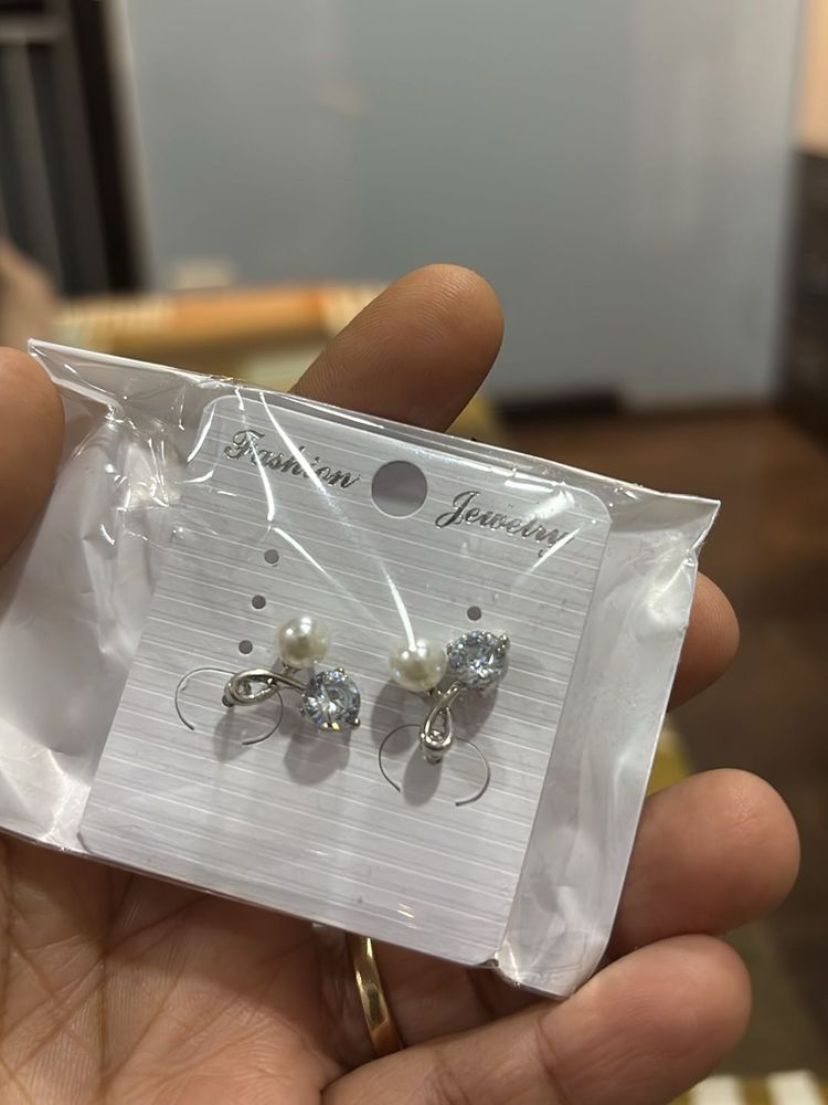 Pearl &amp; Crystal Drop Earrings