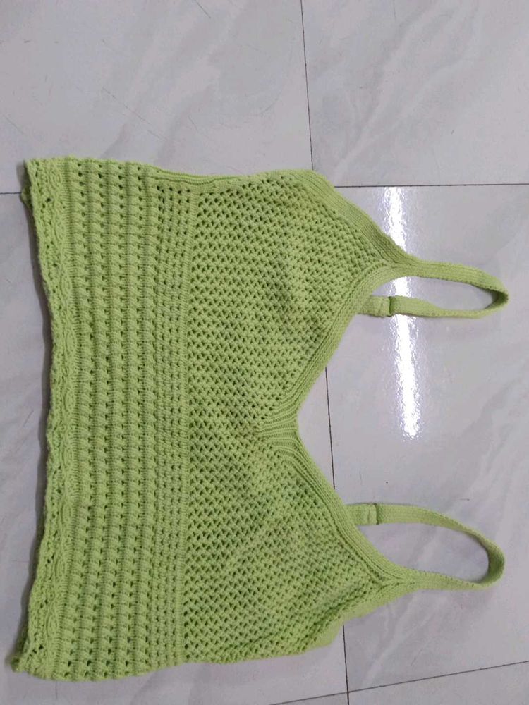Lime Green Crochet Tank Top