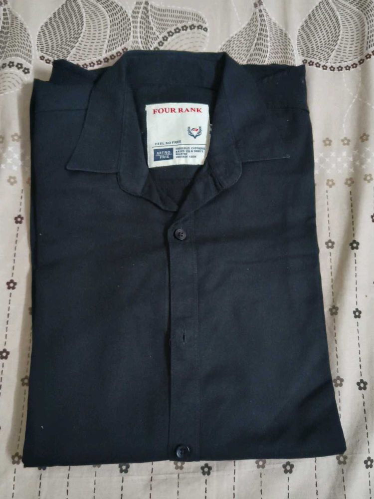 Casual Black Cotton Shirt
