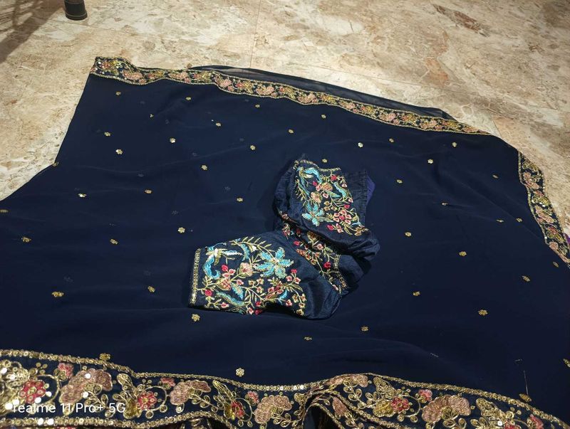 Embroidered Saree with Blouse