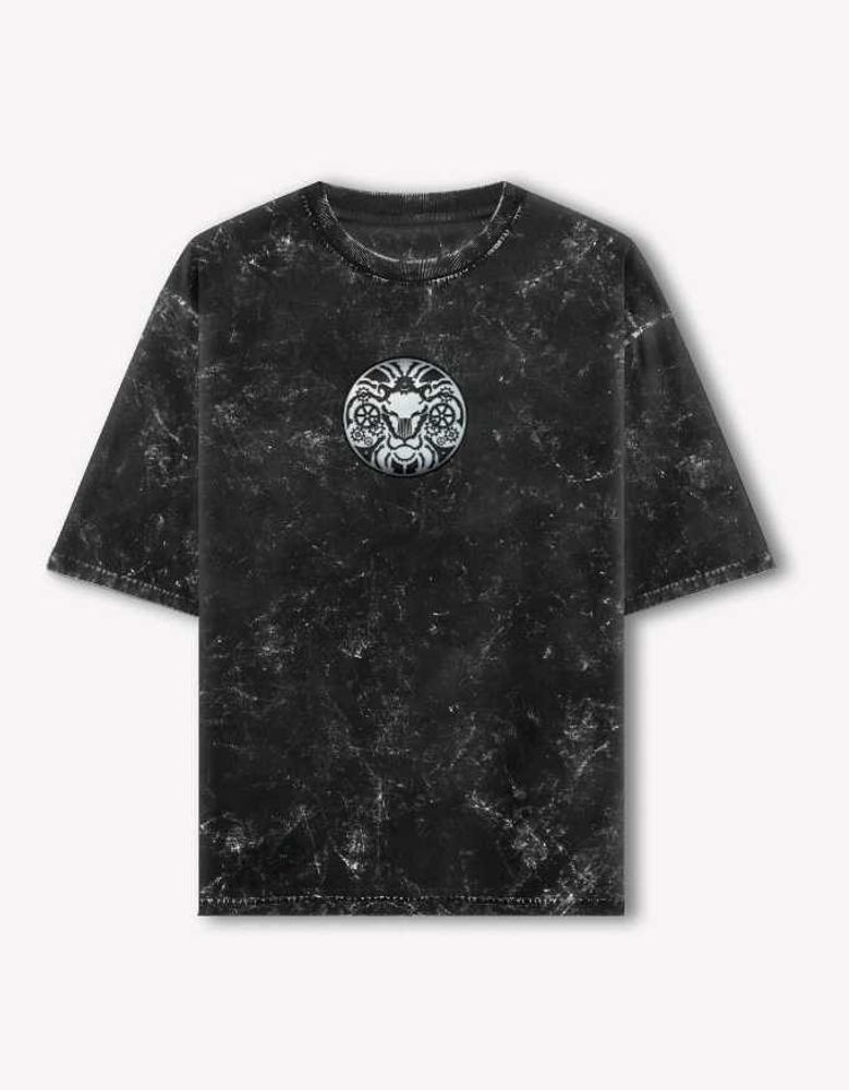 SAAHO MOVIE PUFF PRINTED ACID WASHED T-sh