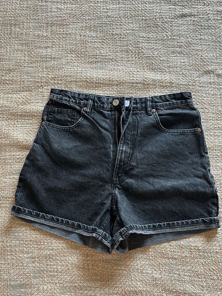 Black Denim Shorts from Zara