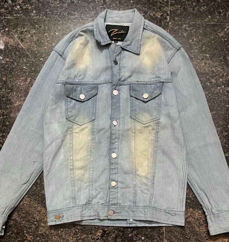 Denim Textured Shirt And Jacket
