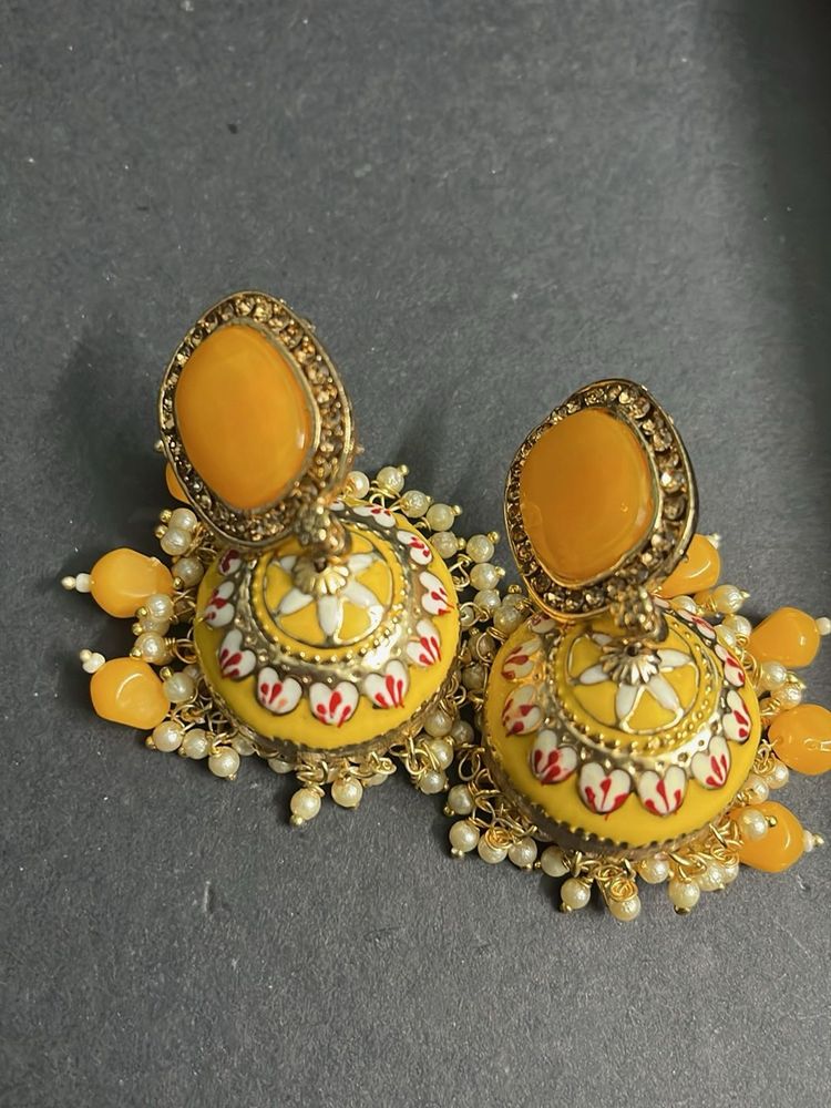 Mustard Yellow Jhumkas