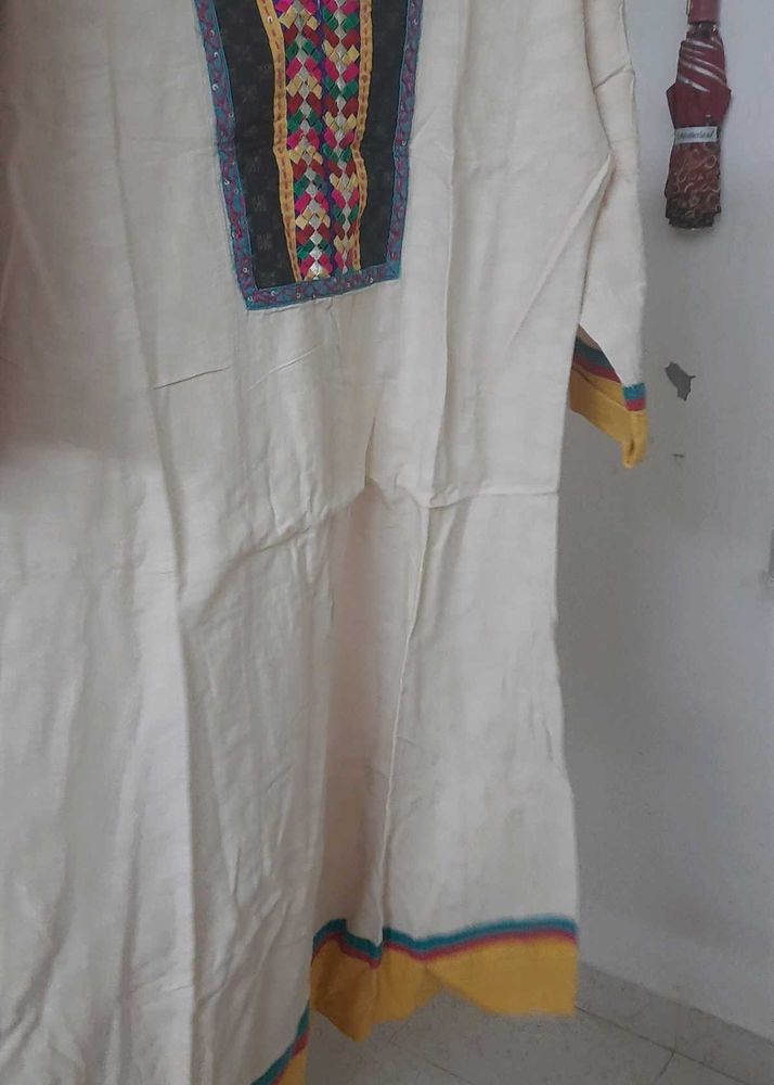 Cream Ethnic Kurta For Daily And Office