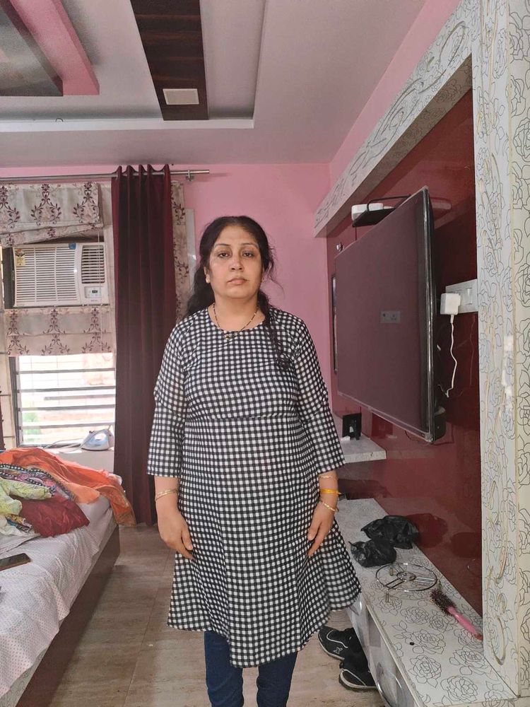 Gingham Print Tunic Top with Free Gift 🧧