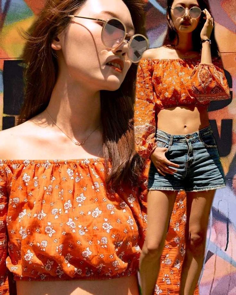 Floral Off-Shoulder Crop Top