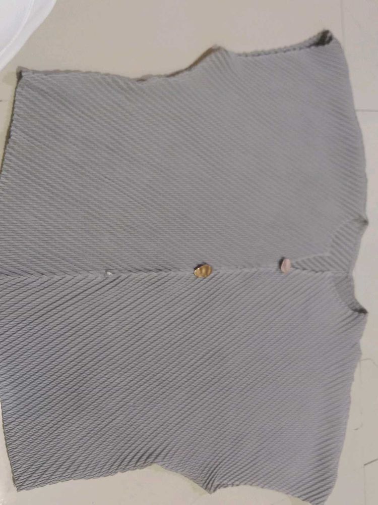 Grey Pleated Top