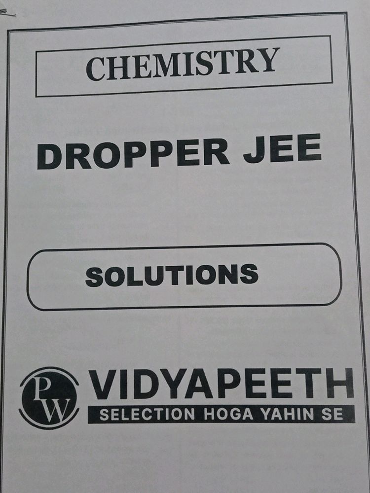 Chemistry Dpp Class 12 PW Vidyapeeth And Sankalp