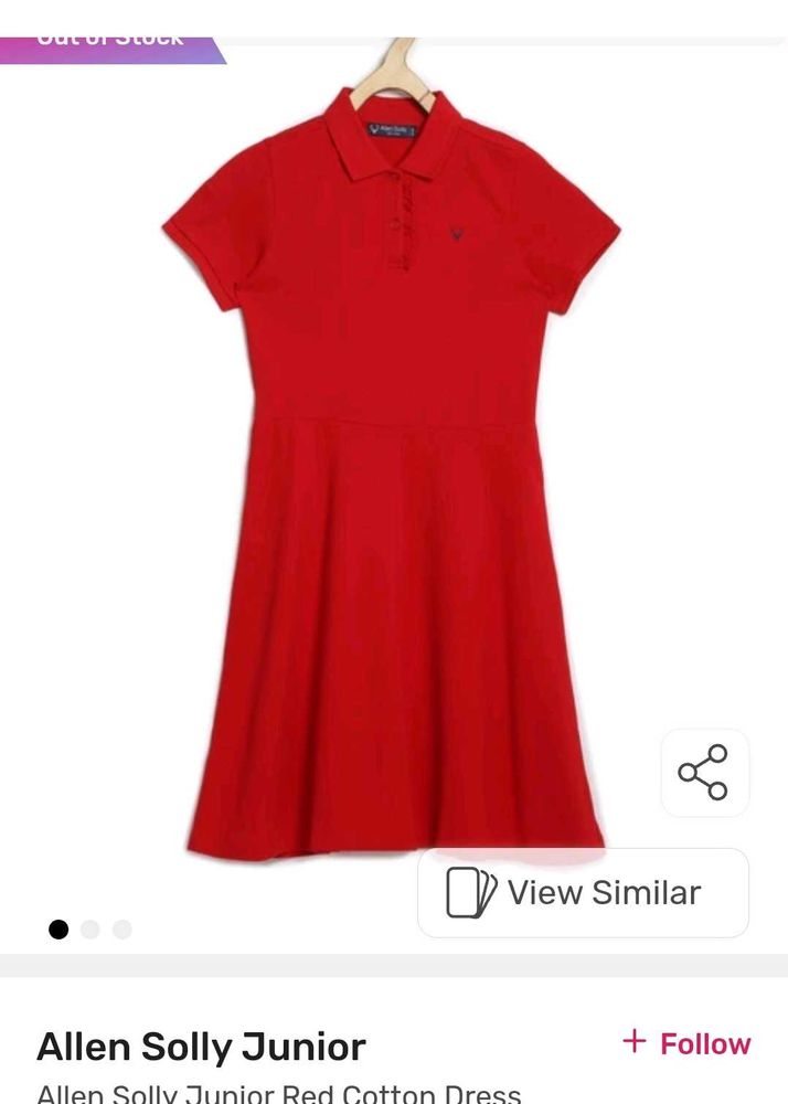 (Allen Solly)Red Basic Dress (Girl&#39;s)