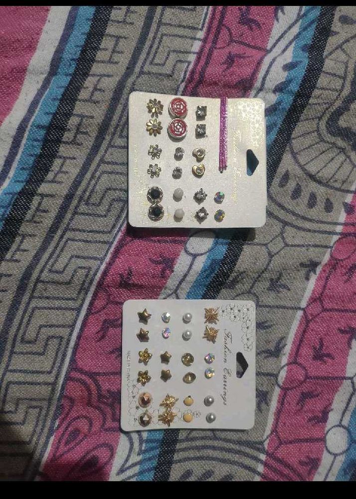 Stud Earring Set With Headphones