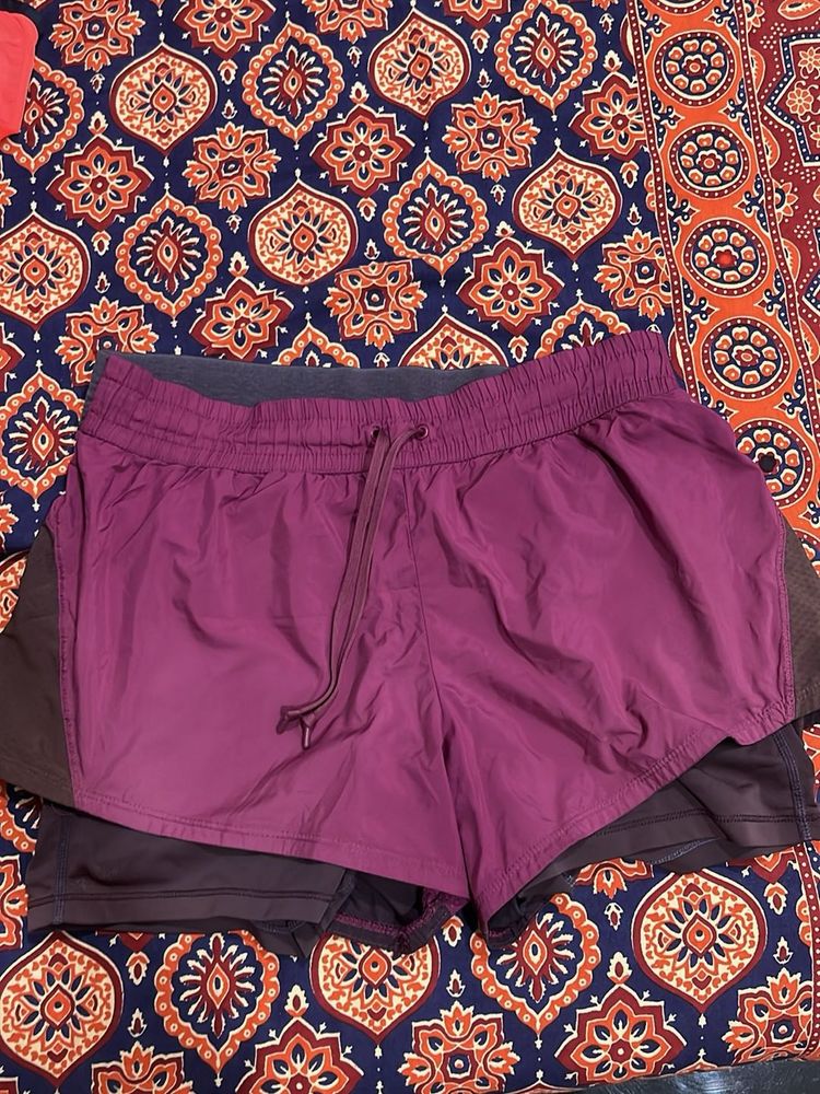 H&amp;M Purple Running Shorts