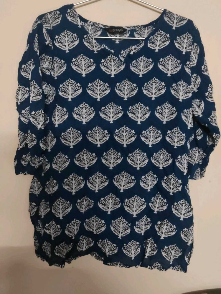 Printed Blue Top