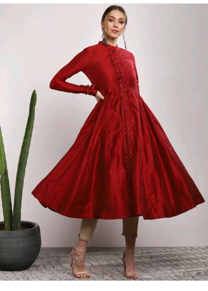 Anarkali Kurta With Churidar Sleeves