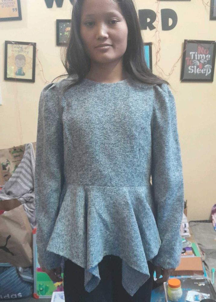 Gray Peplum Top ❤️