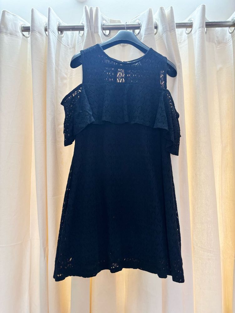 Chic Black Cold Shoulder Dress