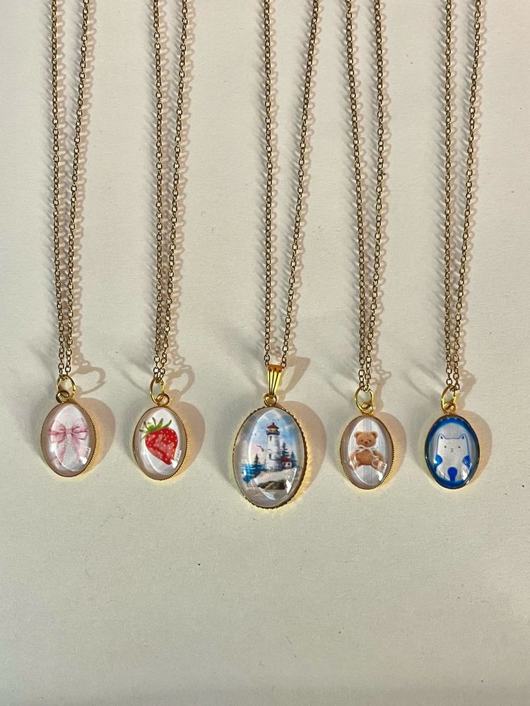 Y2k Pinteresty Glass Charm Necklaces