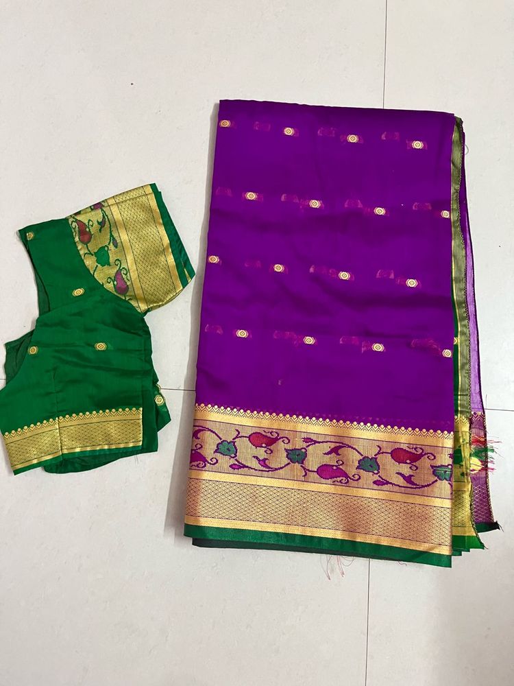 saree with stich blouse