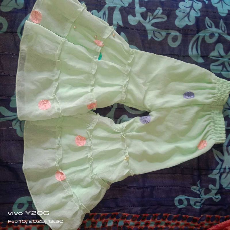 Silk Dress Top And Bottom Wear For Kids,