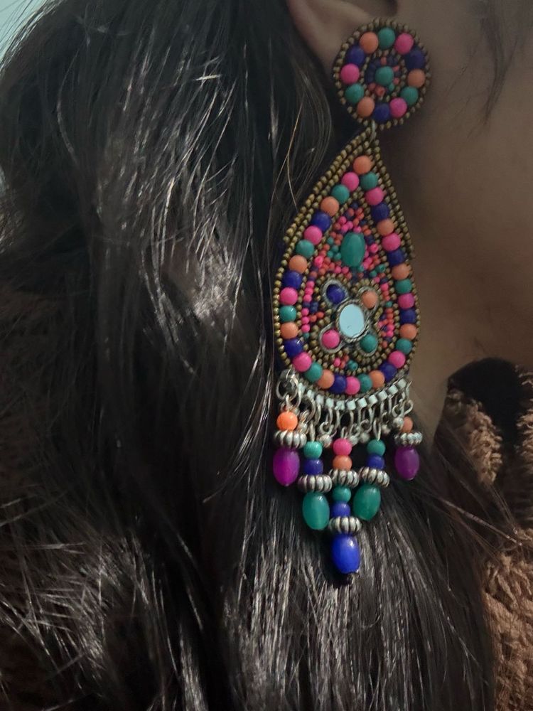 Multi Colored Statement Earrings