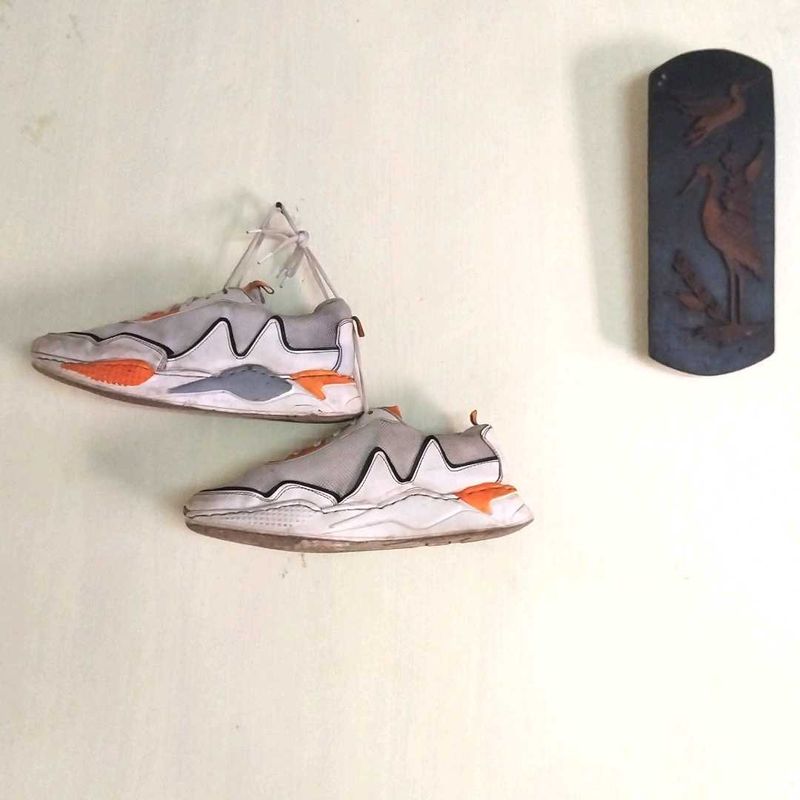 Orange and Grey Athletic Shoes