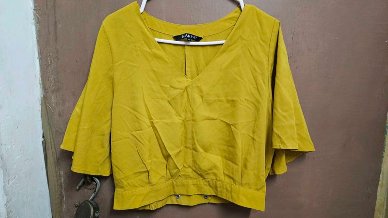Mustard Bell Sleeve Top