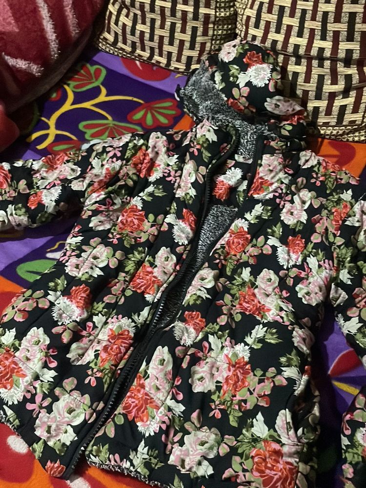 Flower Print Winter Jacket