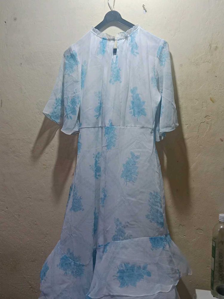 Floral Chiffon Midi Dress