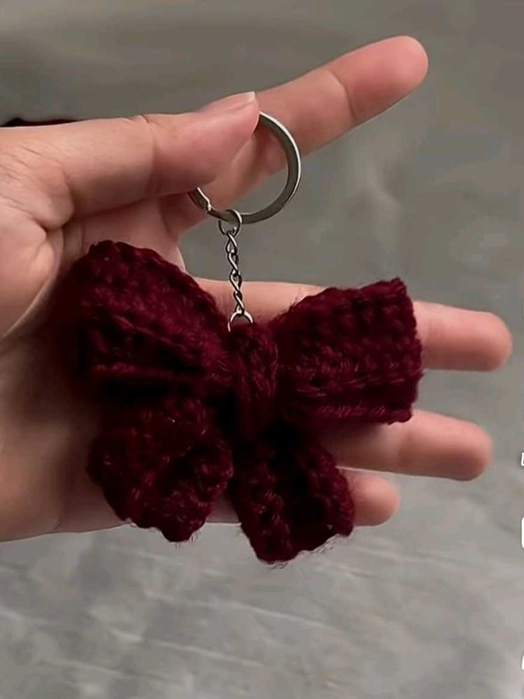 Marron Bow Keychain