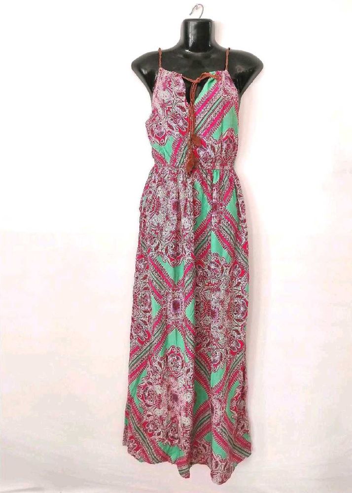 Boho Maxi Dress with knot sleeves