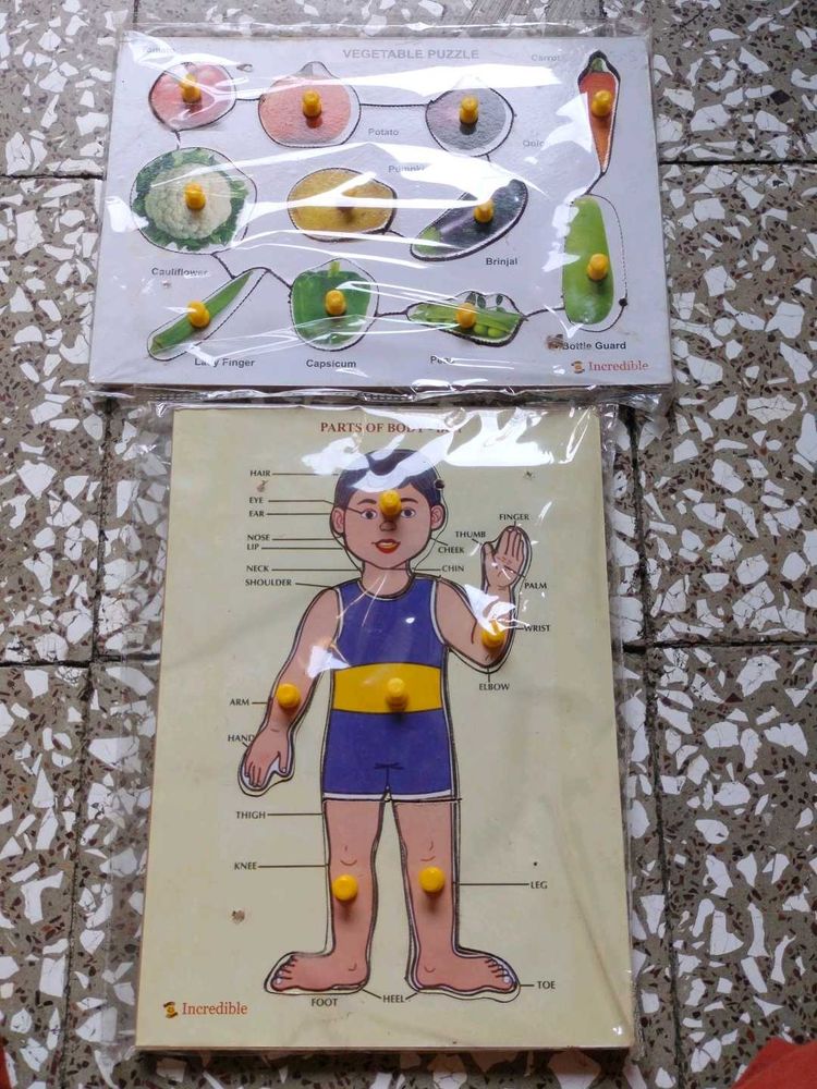 Educational Puzzles: Vegetables &amp; Body Parts
