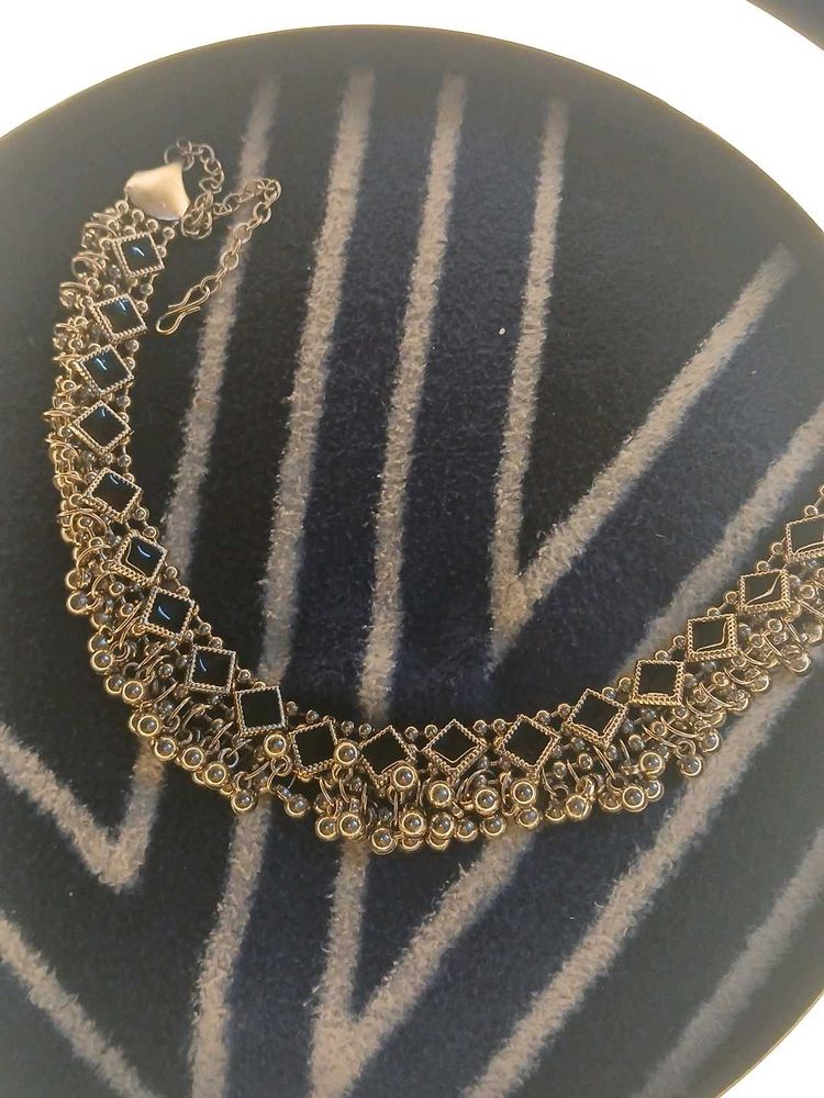 Black Stone Silver Necklace