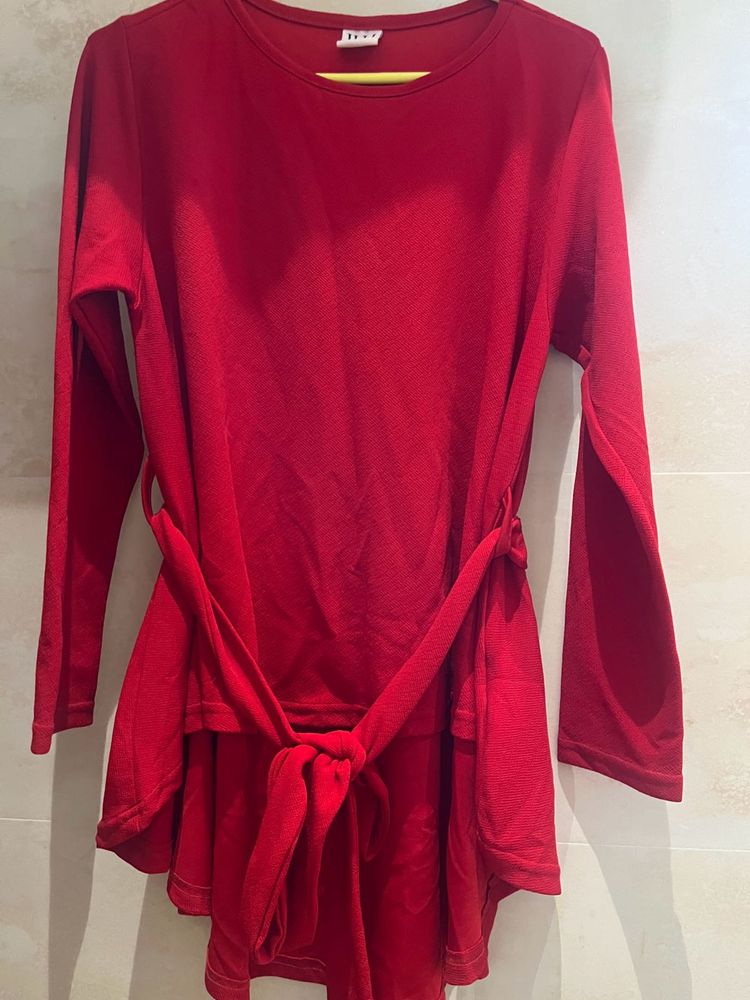 Red Long Sleeve Top