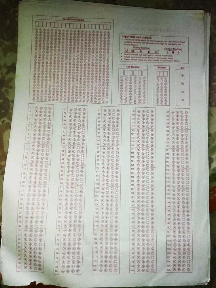 OMR SHEETS 200 QS