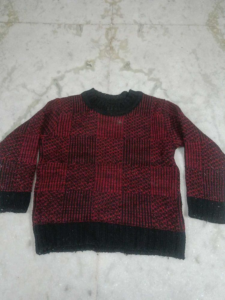 Red &amp; Black Checkered Sweater