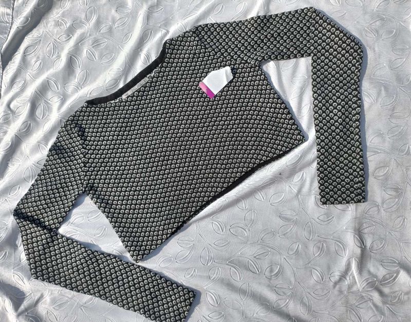 Zara Patterned Long Sleeve Sweater