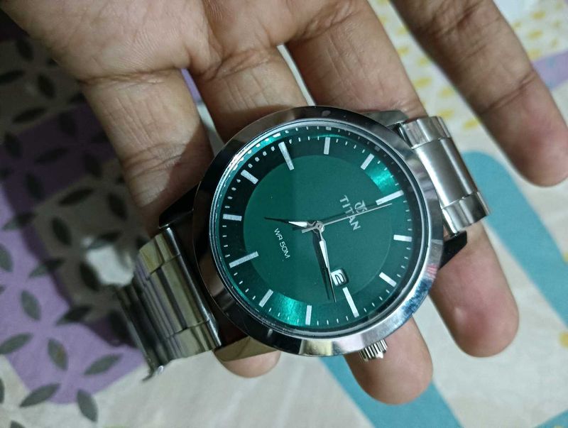 Titan Green Dial Watch
