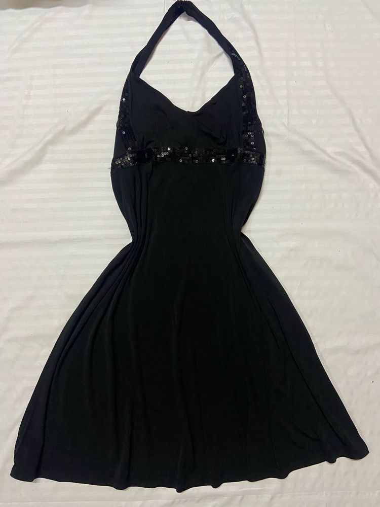 Elegant Black Halter Dress