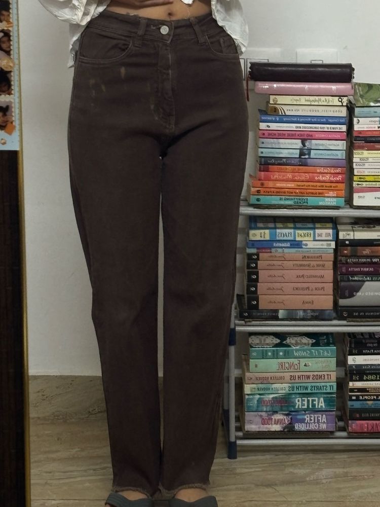 Brown Straight Leg Jeans