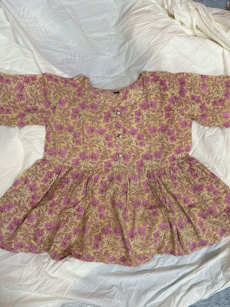Floral Short Kurta/Top