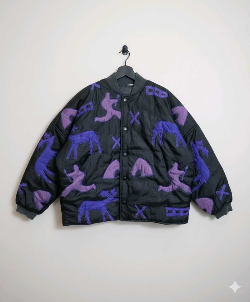 Unique Pattern Puffer Jacket