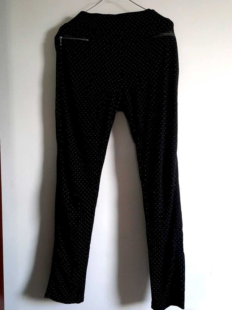 Black Patterned Jeggings